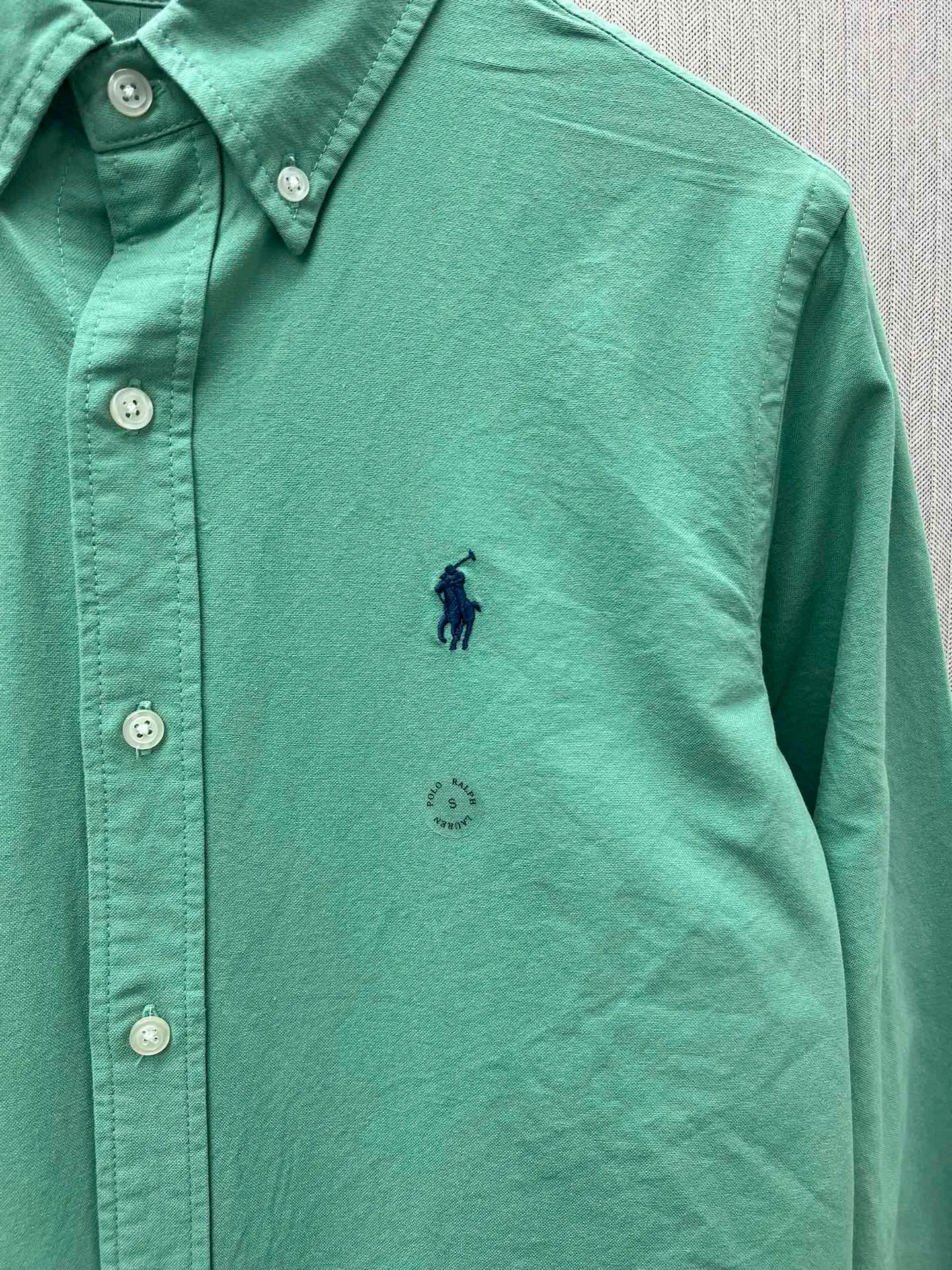 🅿️460 Polo 25ss new solid color logo embroidered buttoned long-sleeved shirt men's high version code number: XS.S.M.L.XL.